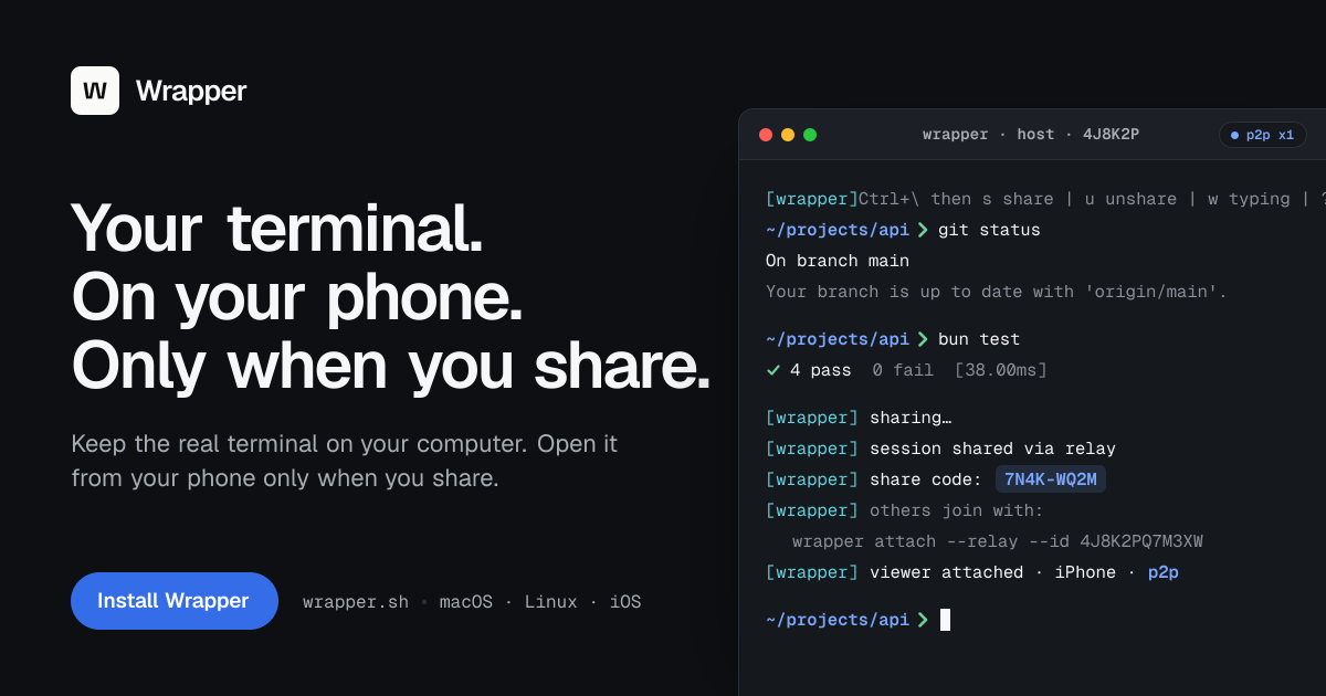Wrapper - Your terminal, on your phone